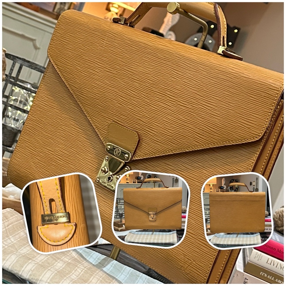 LOUIS VUITTON Serviette Conseiller Bag in Camel Tan EPI Leather, Vintage
